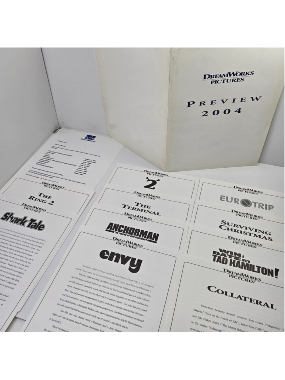 DreamWorks Pictures Preview 2004 Press Kit Folder Shrek 2 Anchorman Collateral